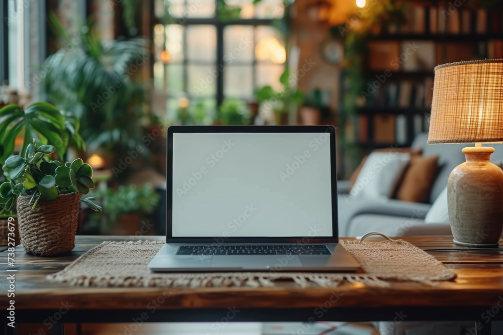 A high-resolution laptop mockup with a blank screen, offering a clean canvas for presenting website designs, user interfaces, and digital content. Concept of web design. Generative Ai. A high-resolution laptop mockup with a blank screen, offering a clean canvas for presenting website designs, user interfaces, and digital content. Concept of web design. Generative Ai.