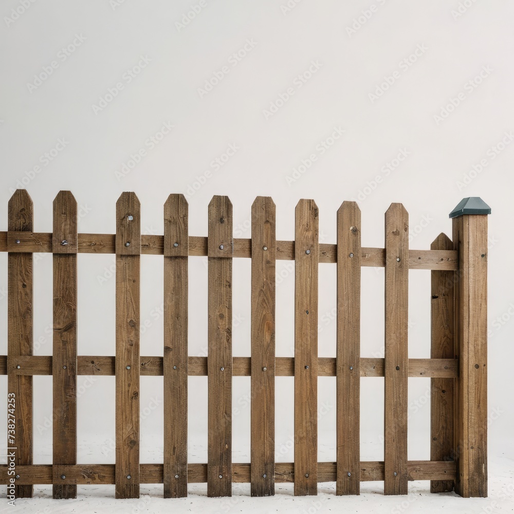 wooden fence on white
