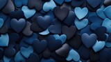 Navy Blue Color Hearts as a background