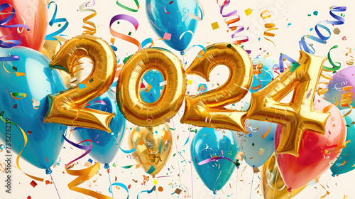 New Year's Eve celebration. Balloon decor in 2024.