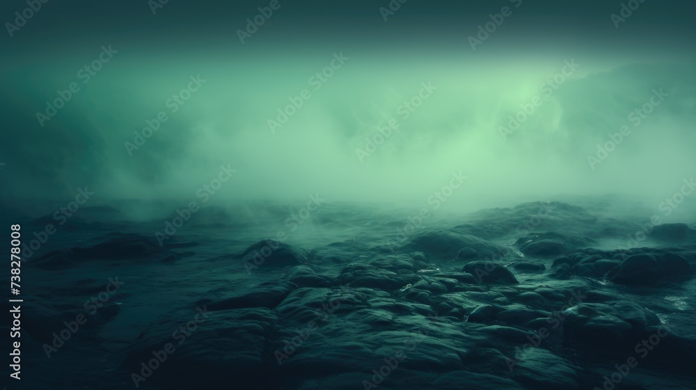 Naklejka premium Sea Green Color Fog Background