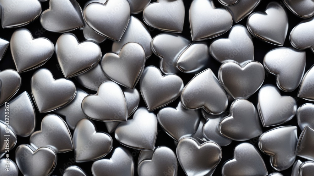 Silver Color Hearts as a background Silver Color Hearts as a background