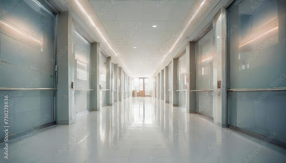 Corridors of hospitals, clinics, and nursing care facilities. Background blur. Corridors of hospitals, clinics, and nursing care facilities. Background blur.