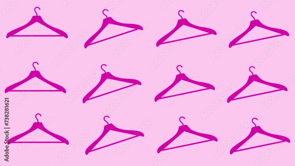 Shopping and fashion, clothes hangers in pink Shopping and fashion, clothes hangers in pink