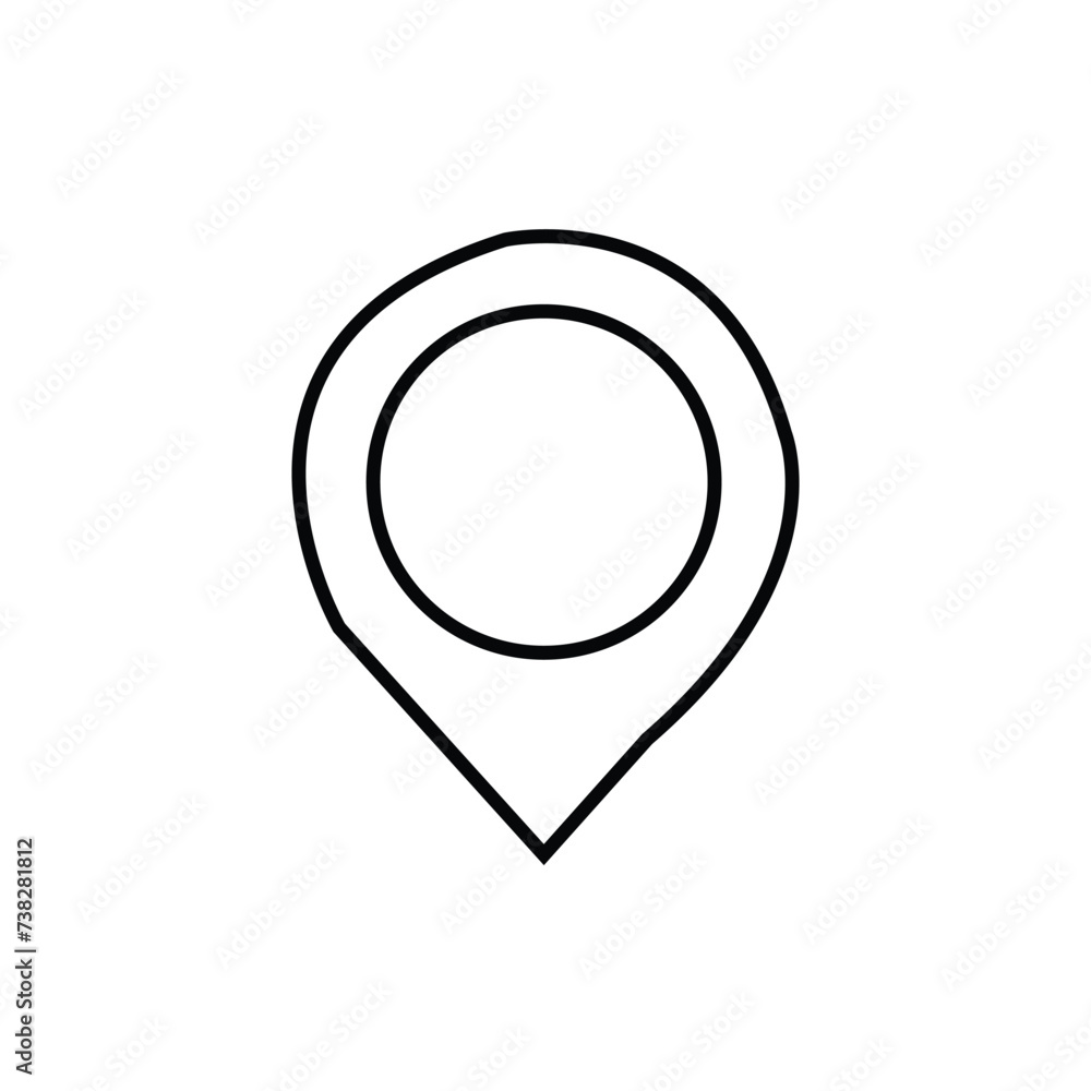 Map pin icon, location symbol. Vector illustration. Eps file 355. Map pin icon, location symbol. Vector illustration. Eps file 355.