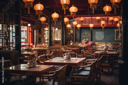 Interior of a empty chinese restaurant © Vorda Berge