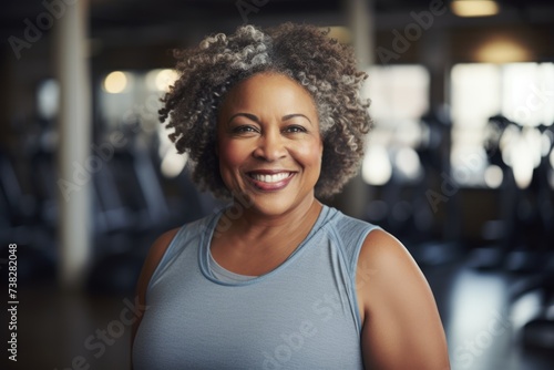 Smiling portrait of a middle aged woman in the gym © Vorda Berge