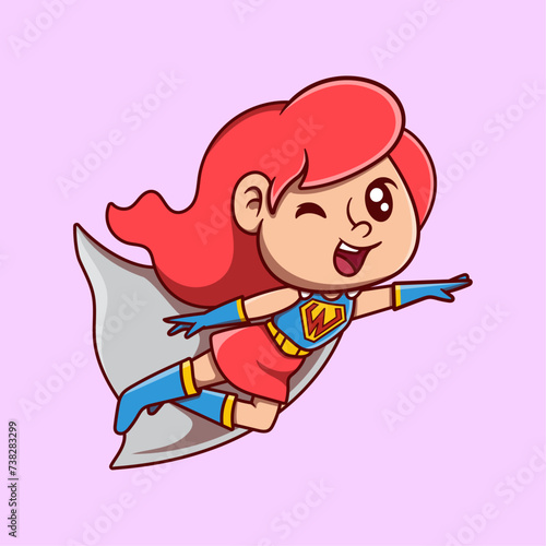 Happy multiethnic children characters playing and having fun in superheroes or fairytale costumes cartoon vector illustration. Preschooler girl costumed party