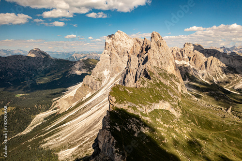 Seceda mountain in Italian alps