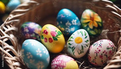 hand painted easter eggs, motifs floral designs
