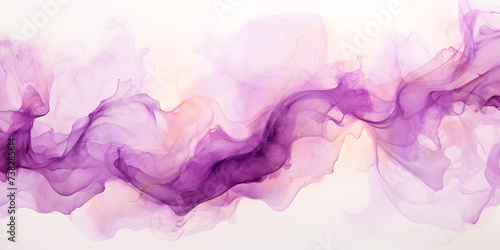 Abstract purple acrylic splashes on white background 