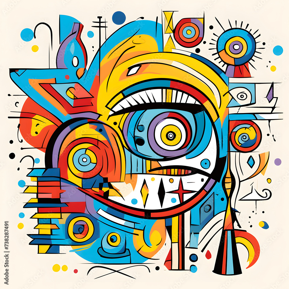 Abstract illustration of a human face, a concept of psychology.