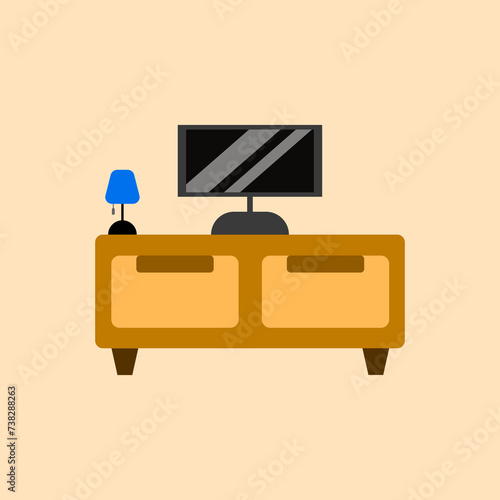 Home interiors design. Vector illustration of household. The furniture items vector.