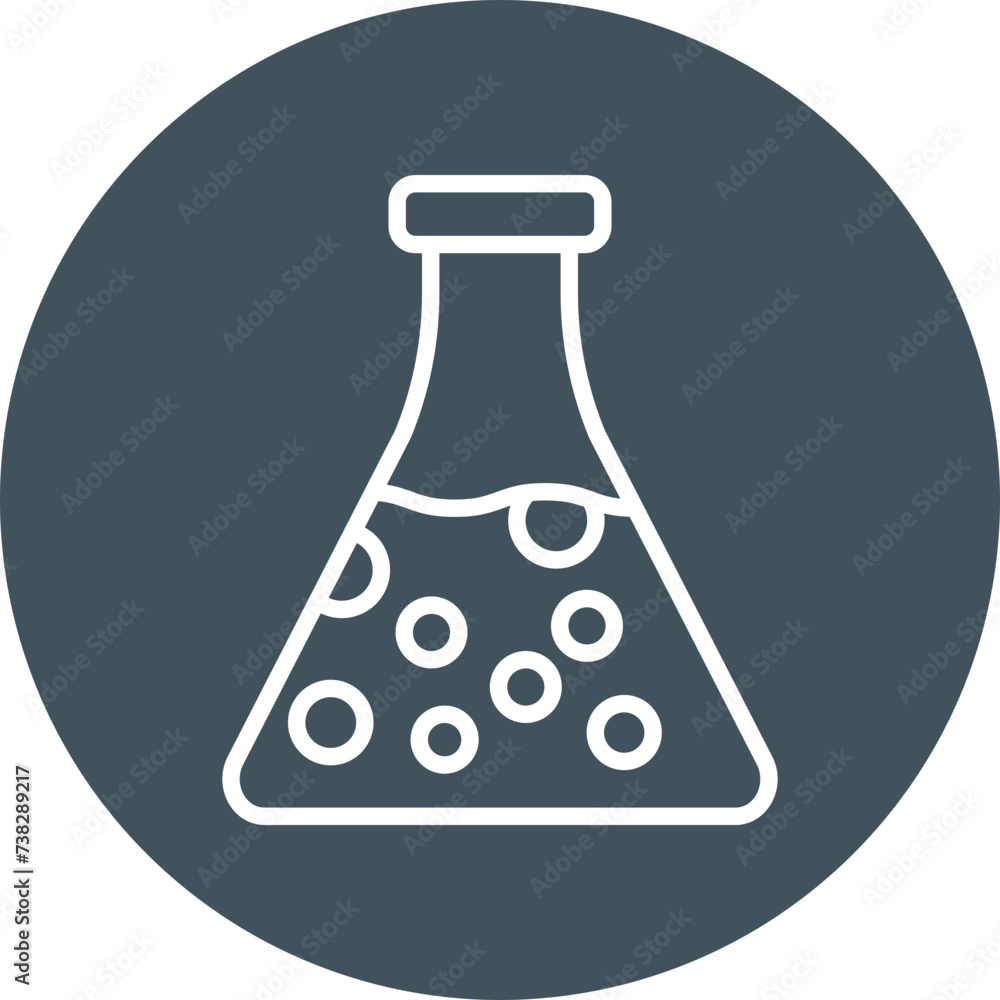 Chemical Flask Line Circle Icon Chemical Flask Line Circle Icon