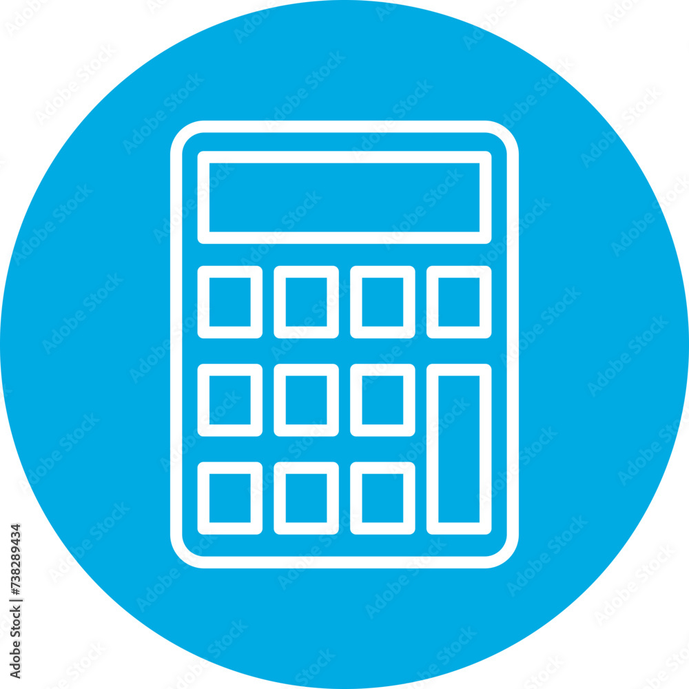 Calculator Line Circle Icon Calculator Line Circle Icon