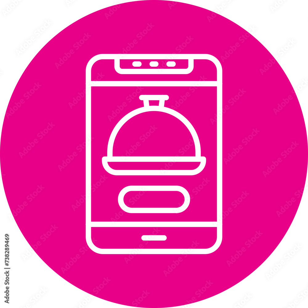Food App Line Circle Icon Food App Line Circle Icon