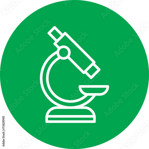 Microscope Line Circle Icon