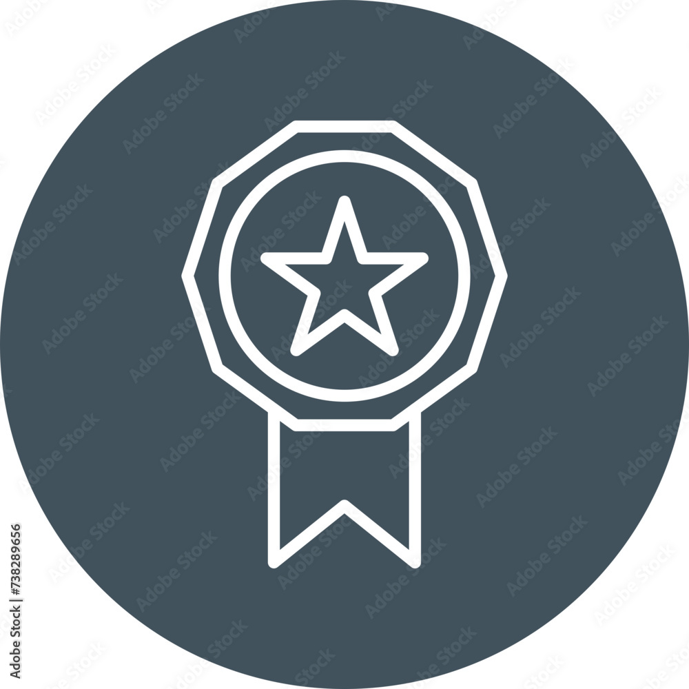 Ribbon Line Circle Icon Ribbon Line Circle Icon