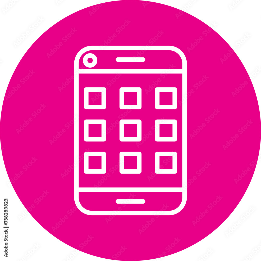 Smartphone Line Circle Icon Smartphone Line Circle Icon