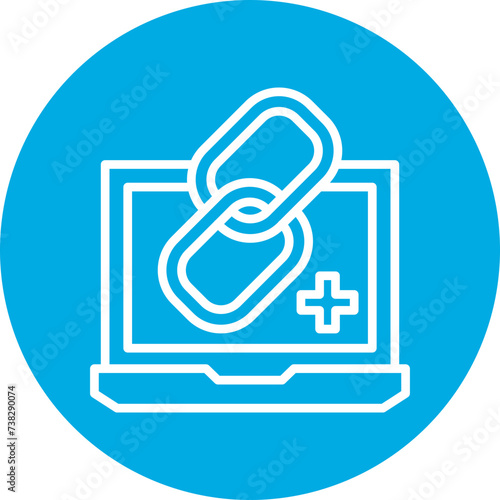 Link Building Line Circle Icon