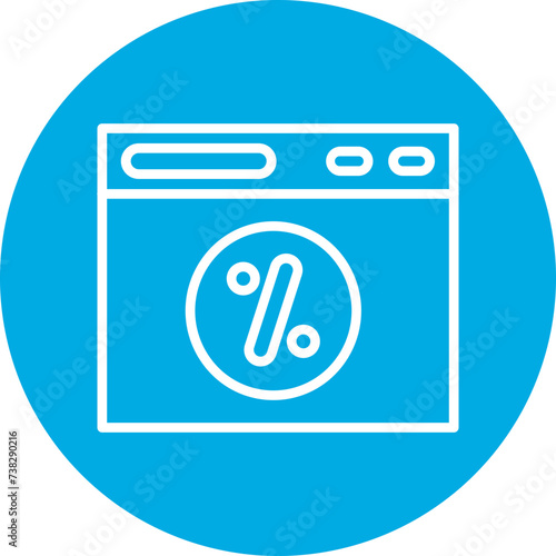 Click Through Rate Line Circle Icon