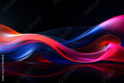Surrealism background with multicolor and white curve line neon effect