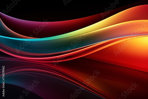 Surrealism background with multicolor and white curve line neon effect