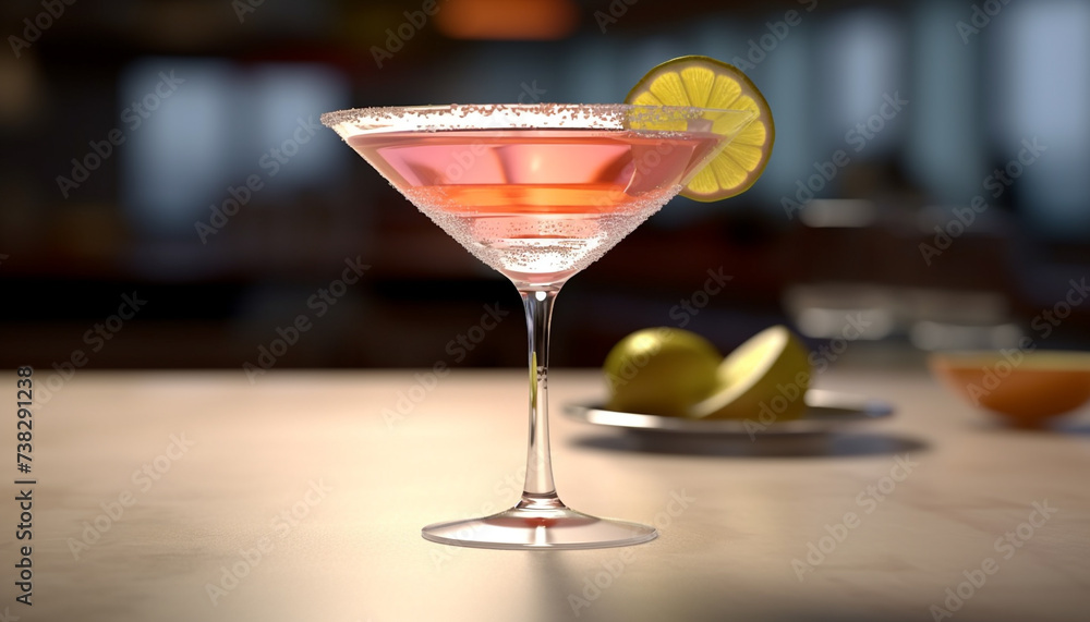 Refreshing cocktail with lemon, lime, and orange slices in glass generated by AI Refreshing cocktail with lemon, lime, and orange slices in glass generated by AI