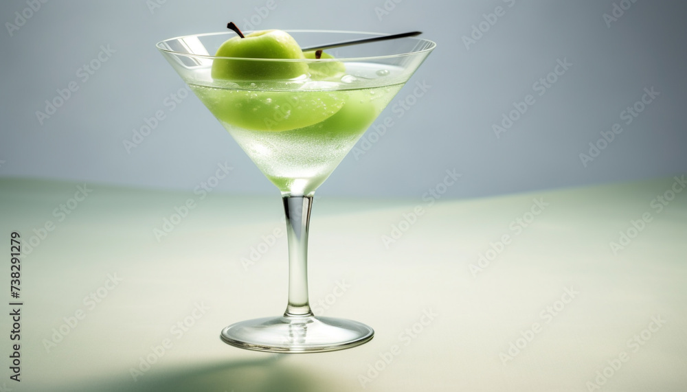 Refreshing martini cocktail with fruit garnish in a transparent glass generated by AI Refreshing martini cocktail with fruit garnish in a transparent glass generated by AI