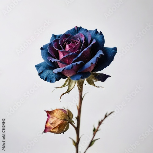 single rose on white background 