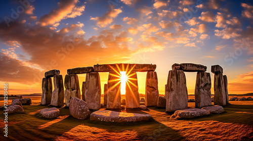 Stonehenge is a prehistoric megalithic monument in Wiltshire, England.