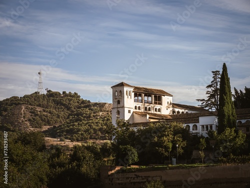 Palace building of the Generalife gardens of the Alhambra palace in Granada, Andalusia, Spain