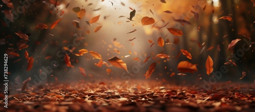 illustration background with falling leaves during autumn.