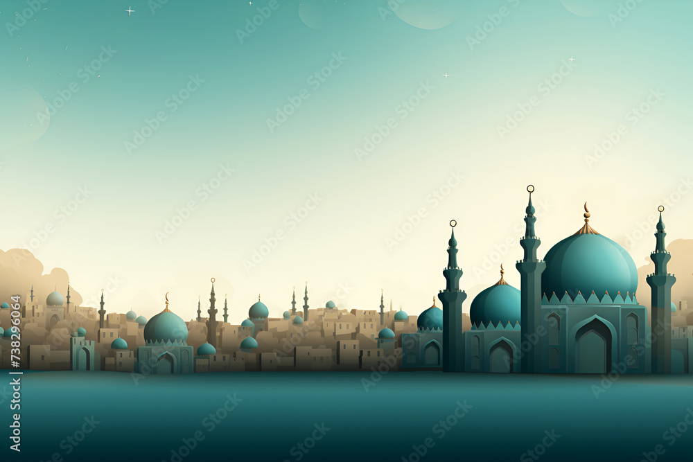 Modern 3D greeting card Islamic holiday banner suitable for Ramadan ...