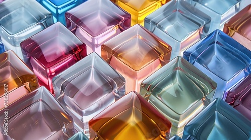Abstract minimalistic geometric background made of colorful glass
