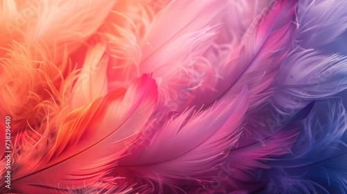 Abstract background of colorful feathers