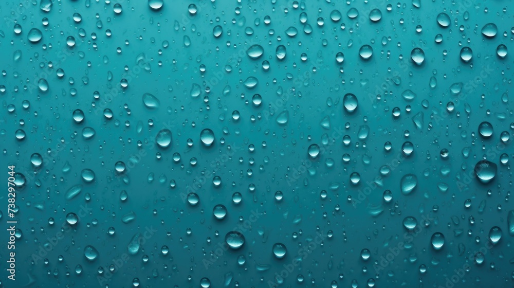 The background of raindrops is in Aqua color The background of raindrops is in Aqua color