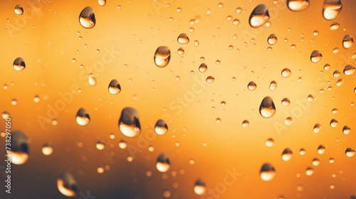 The background of raindrops is in Amber color