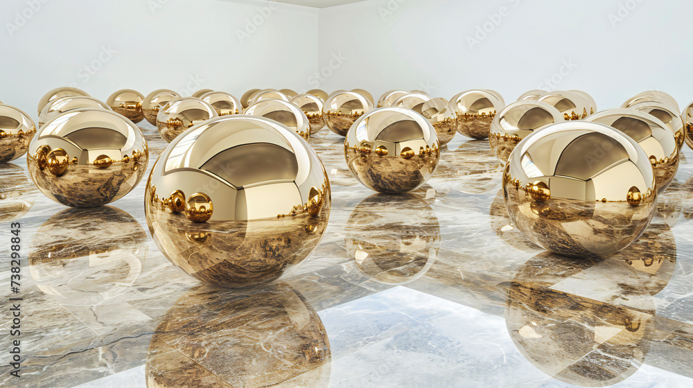 Geometric Beauty, Sphere and Reflections, Abstract Design in a Modern Artistic Concept