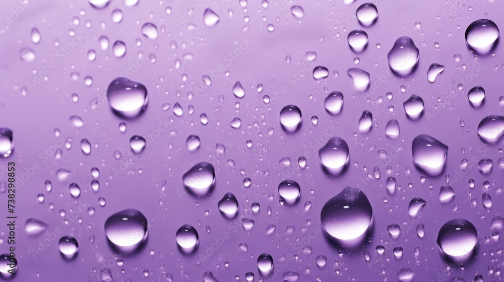 The background of raindrops is in Lavender color