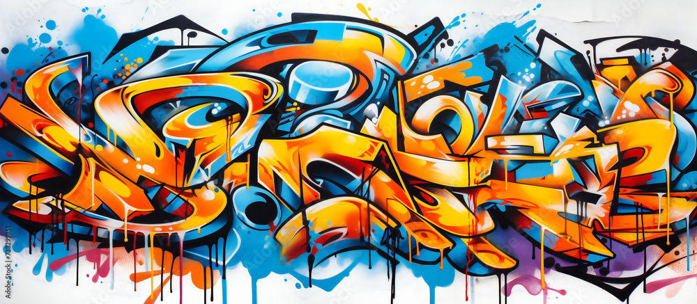 Obraz premium Street Art Explosion, Graffiti and Spray Paint, Urban Expression and Creative Grunge Aesthetics