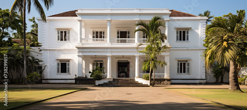 front view. old white villa