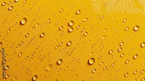The background of raindrops is in Yellow color.
