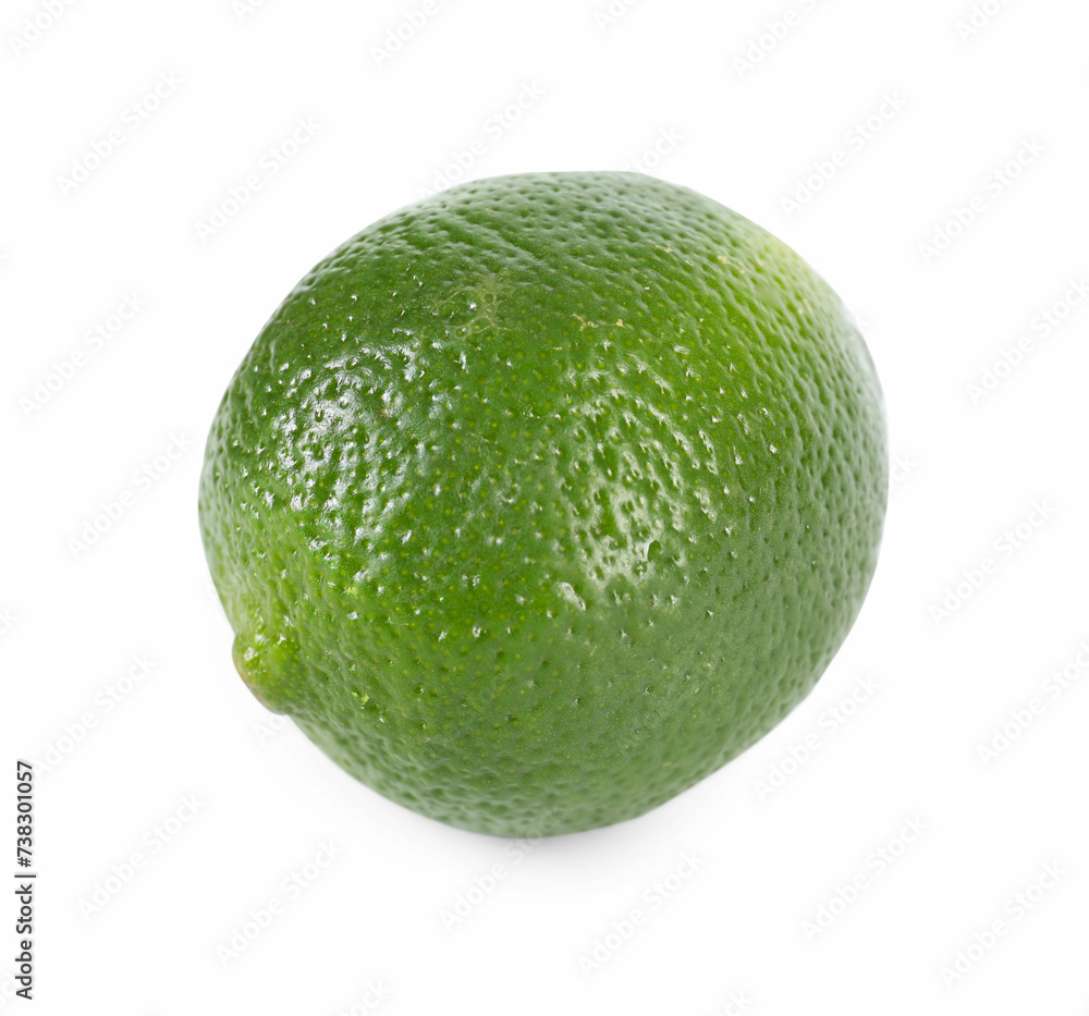 One whole fresh lime isolated on white One whole fresh lime isolated on white