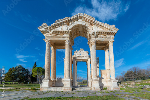 The Ancient City of Aphrodisias is located in the Aydın province of Turkey and was included in the UNESCO World Heritage List in 2015. The Ancient City of Aphrodisias, which belonged to the Roman peop photo