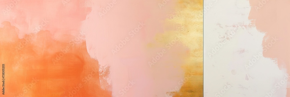 Obraz premium Abstract wallpaper of a pink and orange and peach fuzz pantone gradient. Mesmerizing masterpiece capturing the vibrant hues of a peach and orange sunset, evoking feelings of warmth and creativity