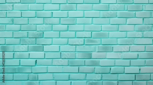 The background of the brick wall is in Mint color.