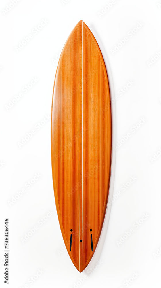 Wooden Surfboard. isolated on white background Wooden Surfboard. isolated on white background