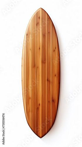  Wooden Surfboard. isolated on white background