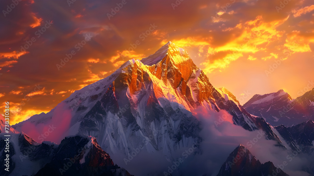 Annapurna Himalayas mountain peak wallpaper at sunrise,,
Sunset in the mountains
